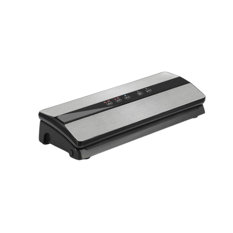 Vacuum Food Sealer with Stainless Steel Panel, External Vacuum, One-Touch Sealing, Detachable Tray, Non-Slip Base