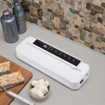 Digital Display Electric Vacuum Food Sealer for Household & RV Use Easy Cleaning Detachable Base External Vacuum Sliding Cutter