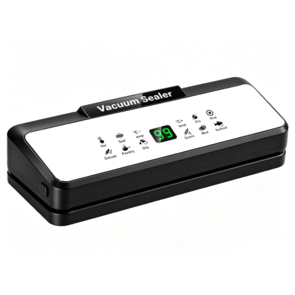 65kPa Food Vacuum Sealer Machine 120W 8 Modes Wet Dry 30cm Seal 4L/min Bag Cutter External Hose Household Touch Screen
